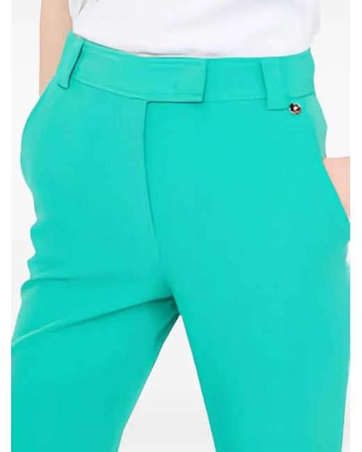 Liu Jo Metal Logo Flared Trousers Blue