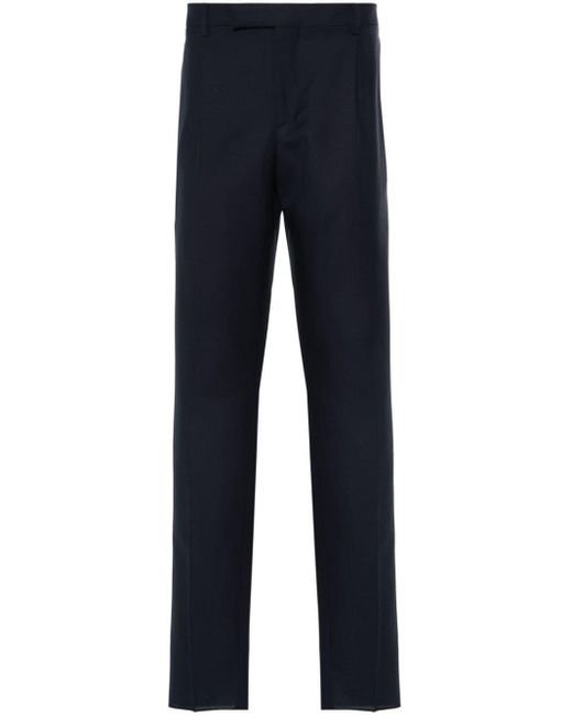 Lardini Blue Wool Interwoven Tailored Trousers for men