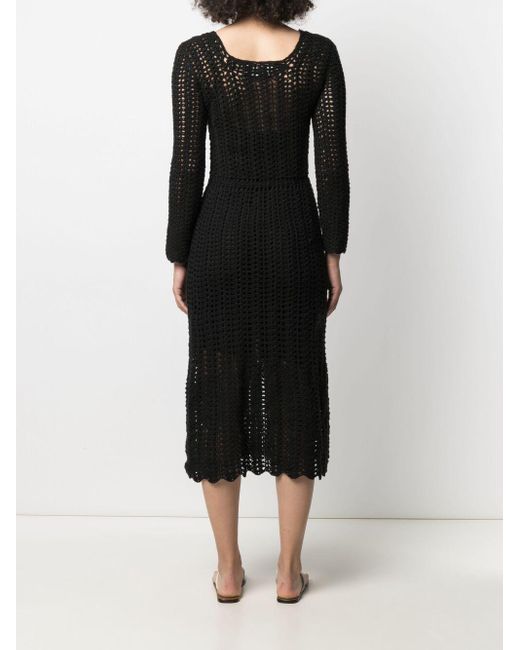 Matimì Black Crochet Tie-waist Dress