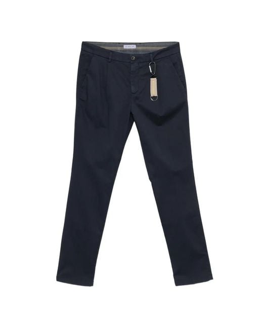 Manuel Ritz Blue Micro-Texture Pleated Trousers for men