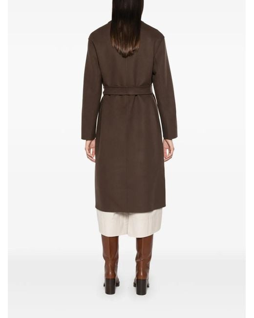 Herno Brown Belted Wool Coat