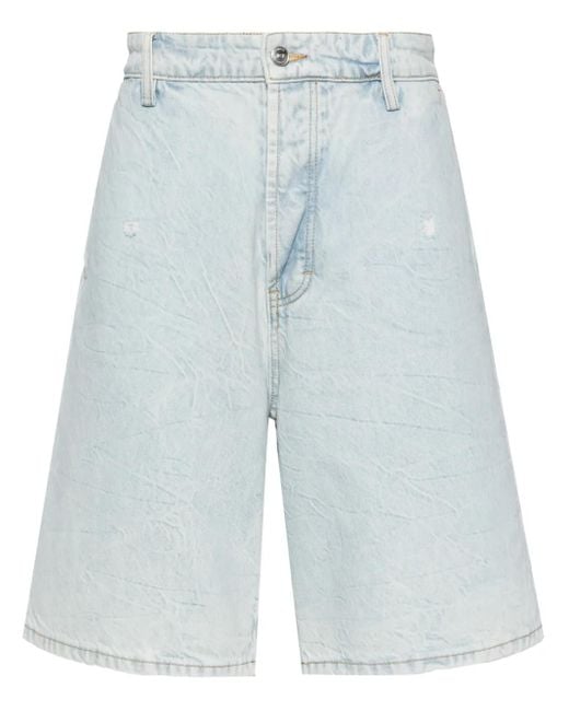 NAHMIAS Blue Stonewash Denim Shorts for men
