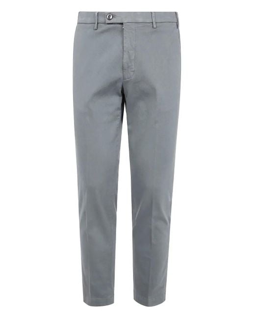 Michael Coal Gray Patch-Detail Cotton Trousers for men