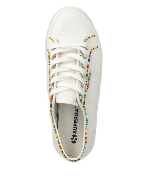 Superga White 2740 Multicolour Beads Sneakers