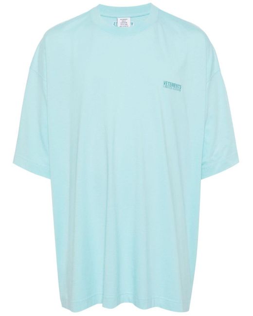 Camiseta con logo bordado Vetements de color Blue