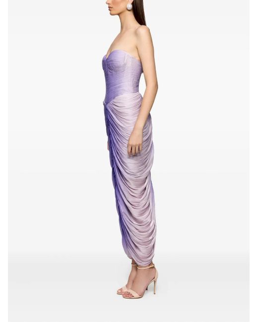 Vestido midi fruncido Ana Radu de color Purple