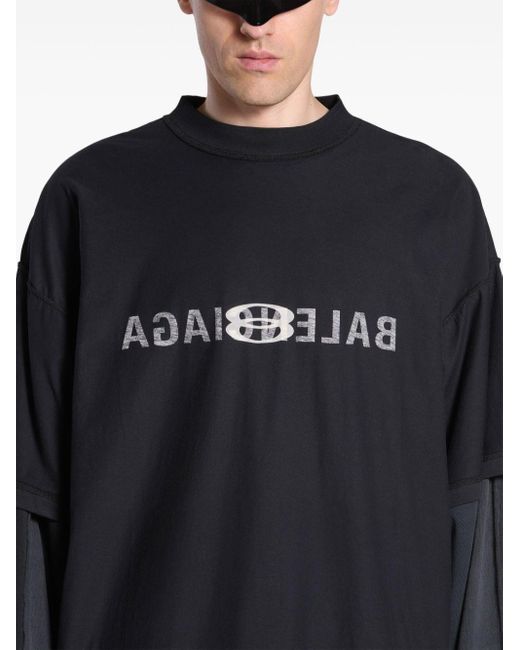 Balenciaga Katoenen T-shirt Met Logoprint in het Black