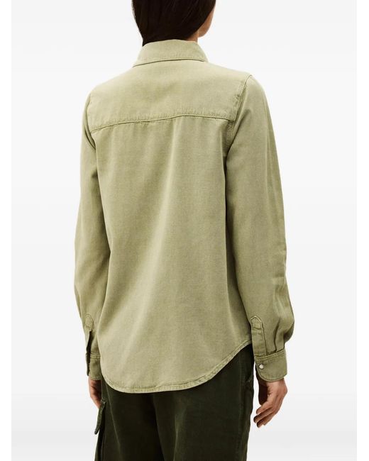 Ba&sh Green Jada Front-Pocket Button-Fastening Shirt