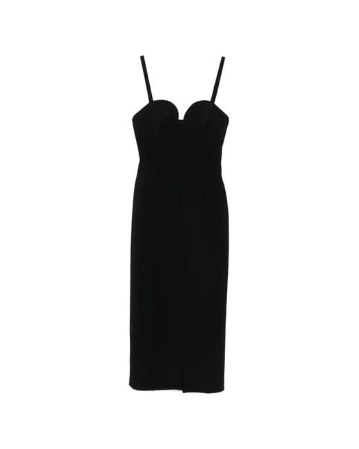 Givenchy Black Sweetheart-Neck Midi Dress
