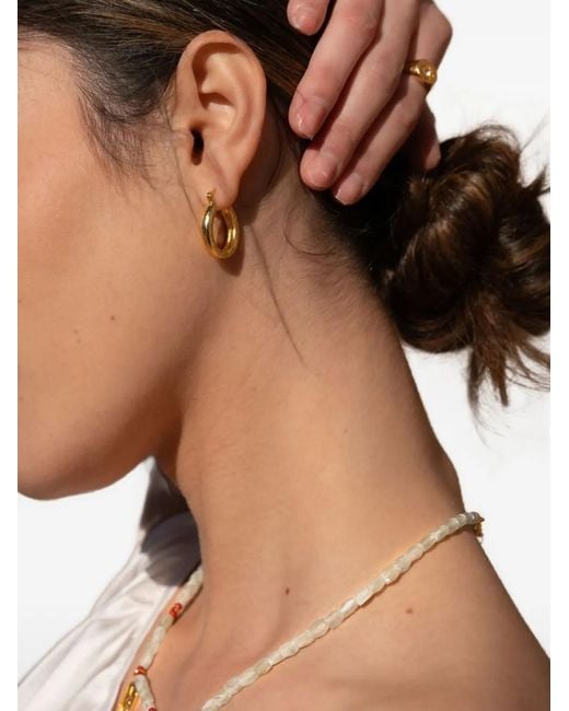 Ottoman Hands Metallic Caprice Hoop Earrings