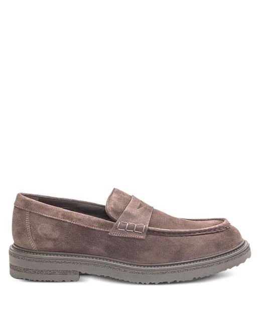 STURLINI FIRENZE Brown Penny Suede Loafers for men