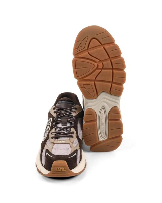 Karl Lagerfeld Brown Side-Logo Sneakers for men