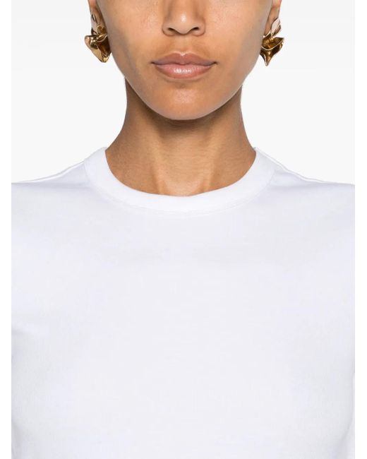 Camiseta de canalé Totême  de color White