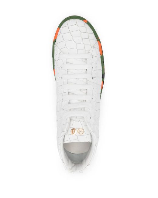HIDE & JACK Green Crocodile Effect Sneakers