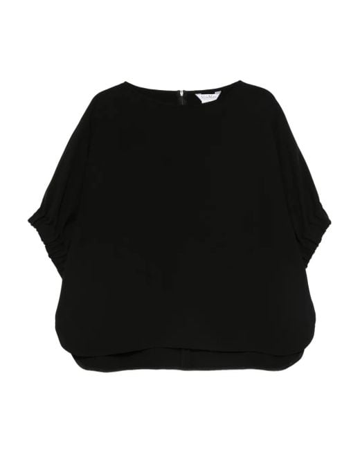 Max Mara ラウンドネック ブラウス Black