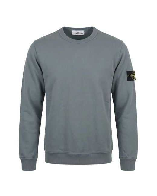 Stone Island Blue Compass Logo-Patch Sweater for men
