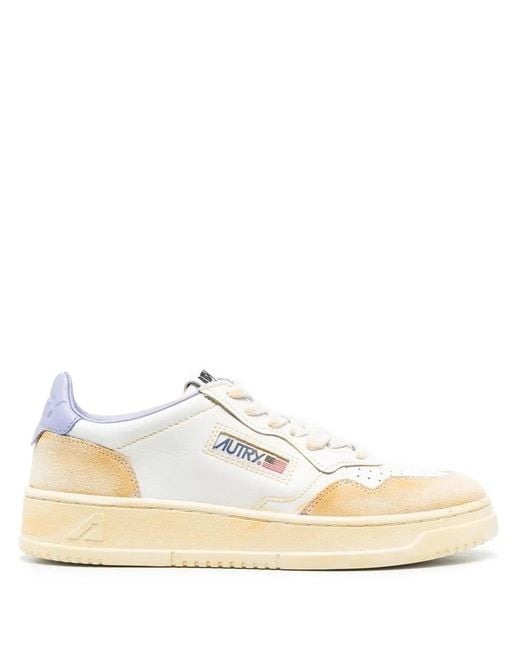 Autry White Dallas Low-Top Sneakers