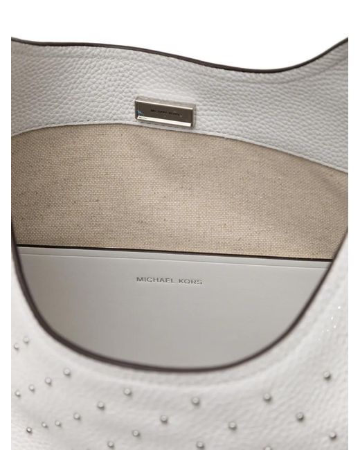 Michael Kors White Large Hamilton Shoulder Bag
