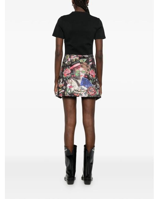 The Artistylist Black Short-Sleeve Mini Dress