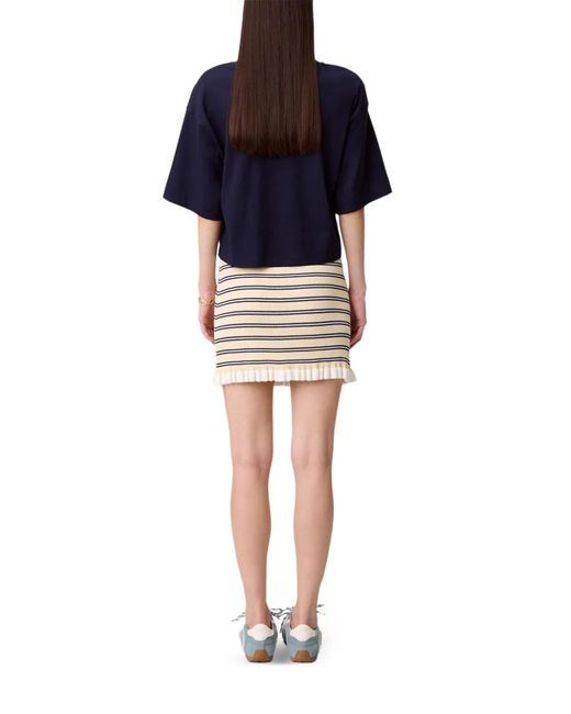 Claudie Pierlot Blue Logo-Embroidered T-Shirt