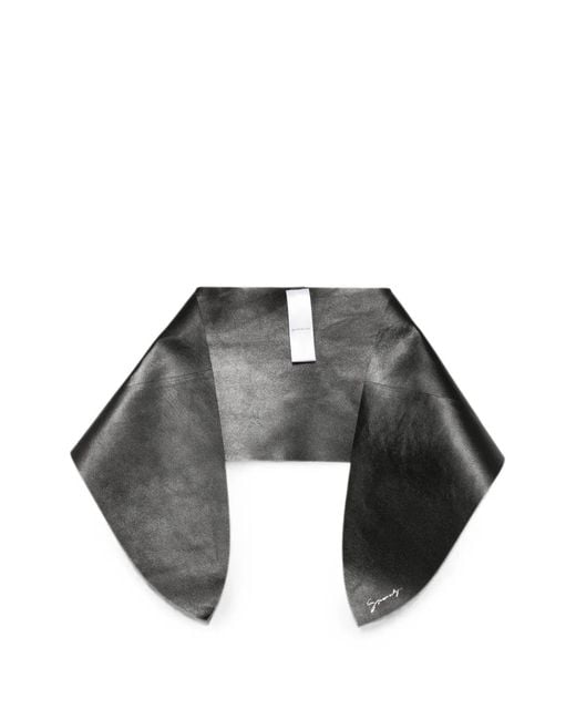 Givenchy Black Logo-Print Leather Scarf