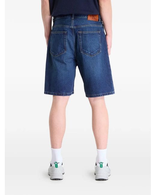 Calvin Klein Blue 90S Oil Slick Denim Shorts for men