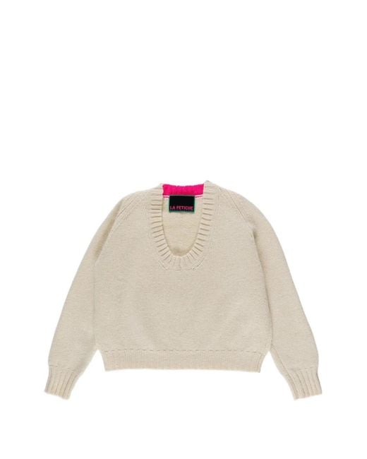 La Fetiche White Loose-Fit Jumper