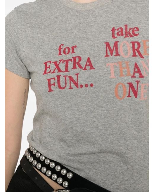 Re/done Gray X Coca Cola Slogan-Print T-Shirt