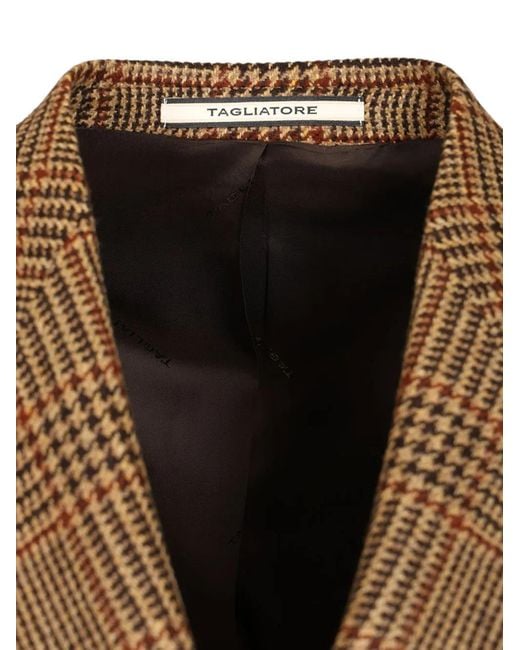 Tagliatore Brown Jasmine Prince Of Wales Double-Breasted Jacket