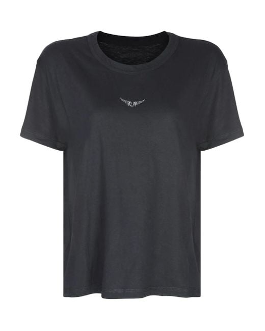 Zadig & Voltaire Black Crystal-Embellished T-Shirt