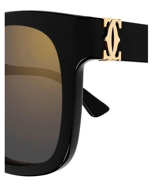 Cartier Black Square-Frame Sunglasses