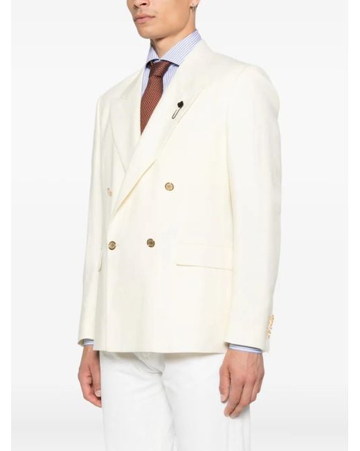 Lardini Natural Double-Breasted-Button Blazer for men