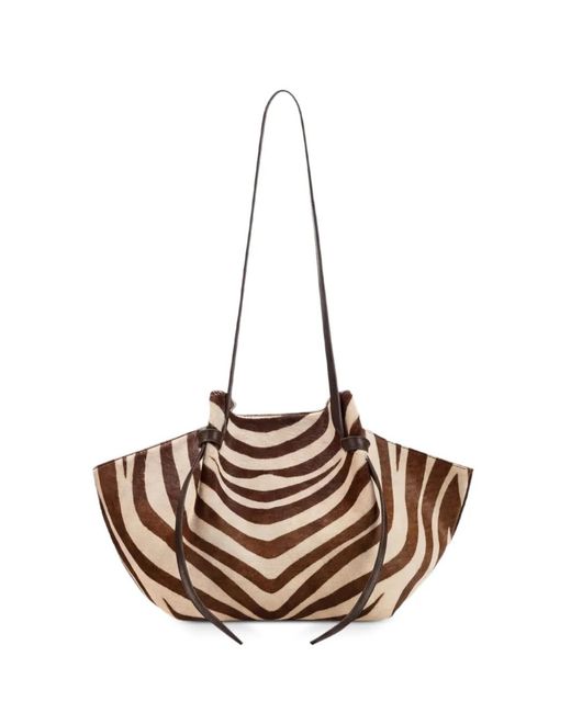 Yuzefi Natural Mochi Zebra-Print Shoulder Bag