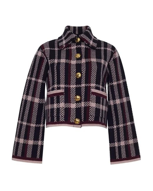 Cardigan Delilah À Carreaux Cara Cara en coloris Blue