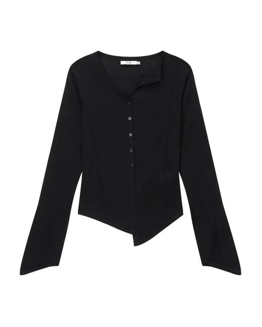 B+ AB Black Asymmetric Cardigan