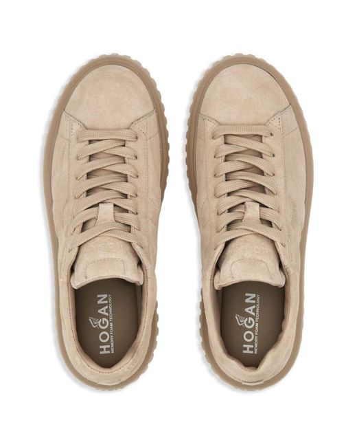 Hogan Natural H-Stripes Sneakers mit Plateausohle
