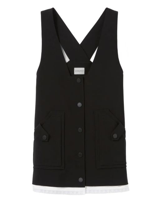 Claudie Pierlot Black Kleid Mit Geknöpfter Tasche