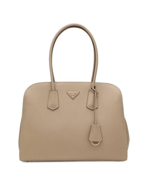 Prada Natural Large Leather Tote Bag