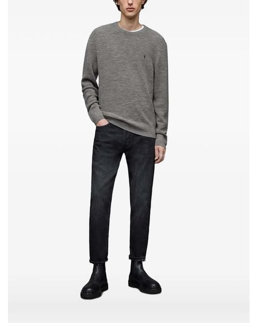 AllSaints Gray Crew-Neck Sweater for men