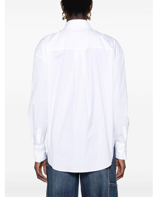 Camisa de popelina con cadena Monili Brunello Cucinelli de color White