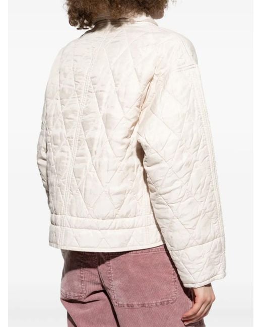 Isabel Marant White Zakiane quilted tie-detail jacket