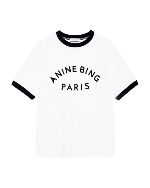 Anine Bing White Jaylin Tee Paris