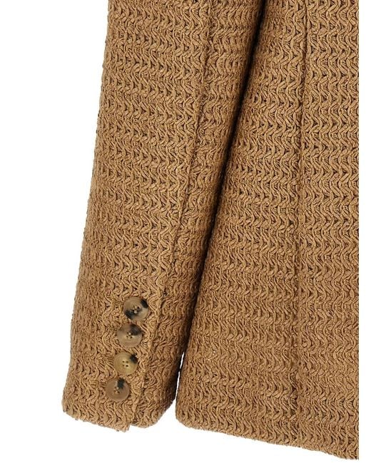 GIUSEPPE DI MORABITO Brown Braided-Flowe Blazer