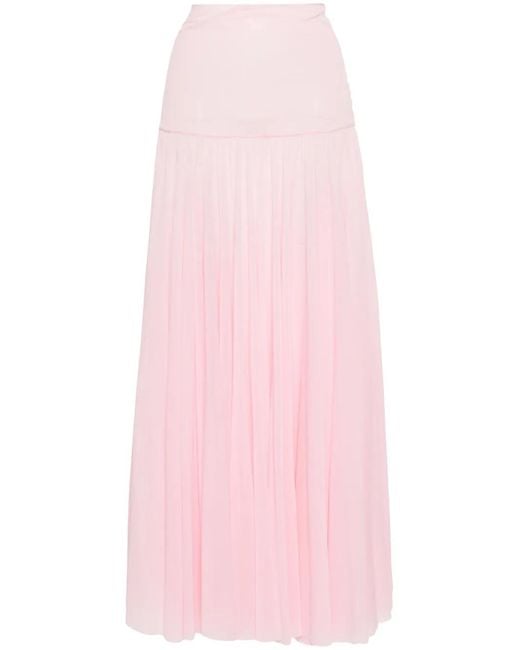 Philosophy Di Lorenzo Serafini Pink Tulle Midi Skirt