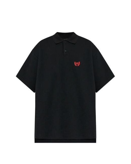 Balenciaga Black Laurel Classic Polo Shirt for men