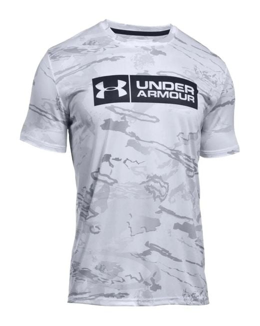 Under Armour Blue Camouflage Short-Sleeve T-Shirt for men