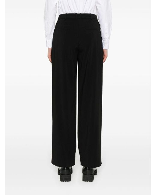Pantalon droit à détail de plis Patrizia Pepe en coloris Black