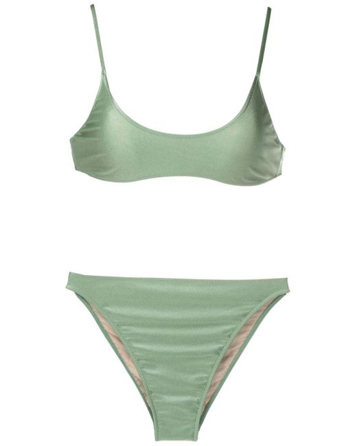 Bikini à fini métallisé Adriana Degreas en coloris Green