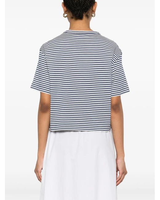 Brunello Cucinelli ストライプ Tシャツ Blue