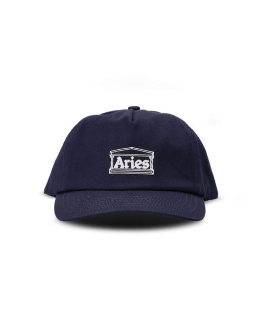 Aries Blue Logo-embroidered Baseball Cap for men